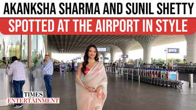 Stars on the Move: Akanksha Sharma and Sunil Shetty Make Airport Appearances